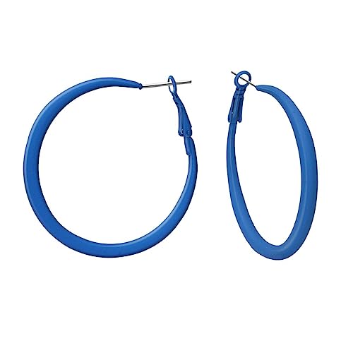 Soul-Cats 1 Paar schöne Creolen Ohrringe Ohrstecker Hoops Ø 50 mm 80er Style, Farbe: blau von Soul-Cats