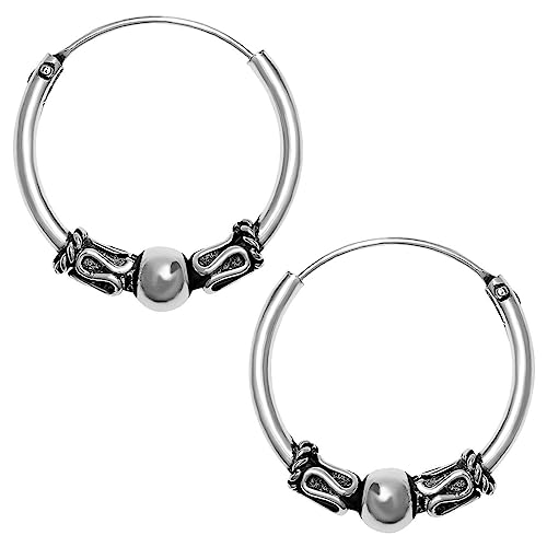 Soul-Cats© 1 Paar Bali Creolen aus 925 Sterling Silber von Soul-Cats