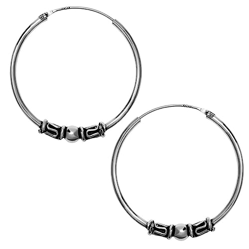 Soul-Cats© 1 Paar Bali Creolen aus 925 Sterling Silber von Soul-Cats