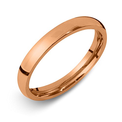 Soul-Cats Klassische Ring aus Edelstahl für Damen und Herren, rosé-Gold, hochglanzpoliert, Ø 15 mm, Breite: 3 mm von Soul-Cats