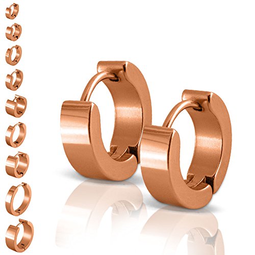 Soul-Cats 1 Paar Creolen aus Edelstahl in rose-gold, Ø 16mm / 4mm breit von Soul-Cats