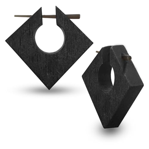 Soul-Cats 1 Paar Holz Holz Creolen Holzohrringe Horn Stift eckig geometrisch Tribal Stern groß braun, Modell 2 Soul-Cats 1 Paar Holz Holz Creolen Holzohrringe Horn Stift eckig geometrisch Tribal Stern groß braun, Modell 2 von Soul-Cats