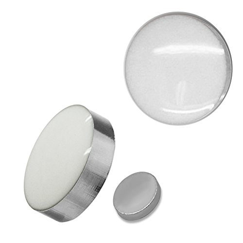 Soul-Cats 1 Paar Magnet Fake Plug Expander Kinder ohne Ohrlochstechen Kinder, Farbe: weiß von Soul-Cats