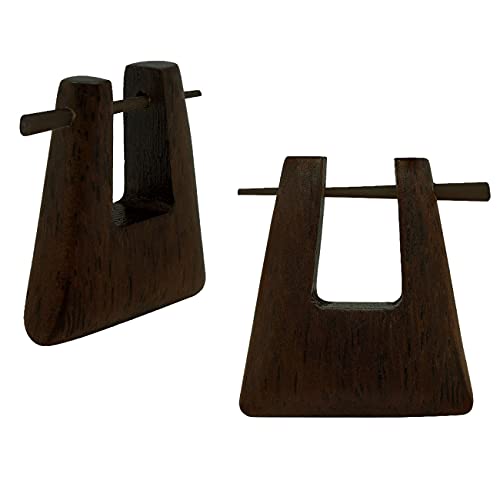 Soul-Cats 1 Paar eckige Creolen aus dunklem Holz mit Stab als Verschluß für Damen Soul-Cats 1 Paar eckige Creolen aus dunklem Holz mit Stab als Verschluß für Damen von Soul-Cats