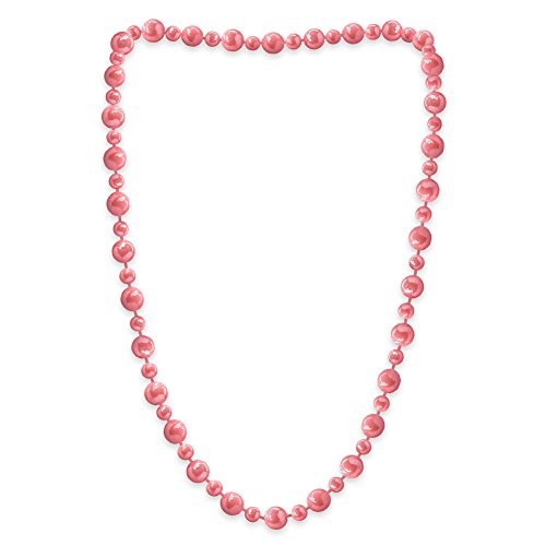 Soul-Cats Lange Perlenkette Rosa 138 cm – Schimmernd & Elegant – Vintage Look – Kunststoffperlen – Kostüm Schmuck Damen – 20er Jahre Stil – Knoten oder doppelt tragbar von Soul-Cats