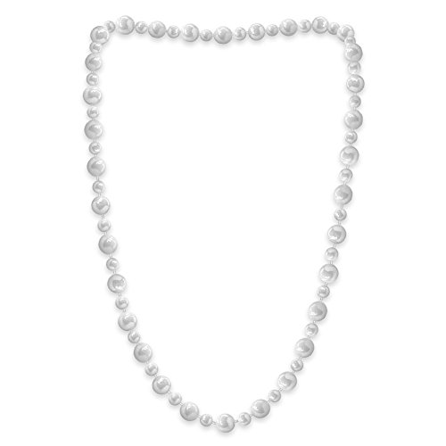 Soul-Cats Lange Perlenkette Weiß 138 cm – Schimmernd & Elegant – Vintage Look – Kunststoffperlen – Kostüm Schmuck Damen – 20er Jahre Charleston Stil – Knoten oder doppelt tragbar von Soul-Cats