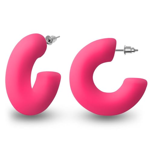 Soul-Cats Creolen Ohrringe Ohrstecker in der Farbe pink von Soul-Cats