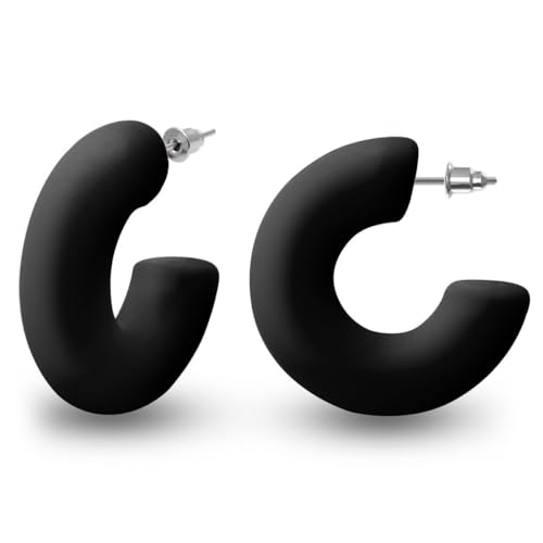 Soul-Cats Creolen Ohrringe Ohrstecker in der Farbe schwarz von Soul-Cats