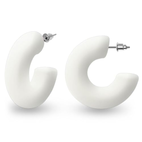 Soul-Cats Creolen Ohrringe Ohrstecker in der Farbe weiß von Soul-Cats