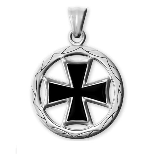 Soul-Cats Edelstahl Anhänger Eisernes Kreuz silber schwarz mit Kugelkette Herren Halskette Orden Military Soul-Cats Edelstahl Anhänger Eisernes Kreuz silber schwarz mit Kugelkette Herren Halskette Orden Military von Soul-Cats