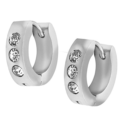 Soul-Cats Edelstahlcreolen Straß Klappcreolen Creole Edelstahl Silber Glitzerstein, Größe: Ø 14mm / 4mm breit Soul-Cats Edelstahlcreolen Straß Klappcreolen Creole Edelstahl Silber Glitzerstein, Größe: Ø 14mm / 4mm breit von Soul-Cats