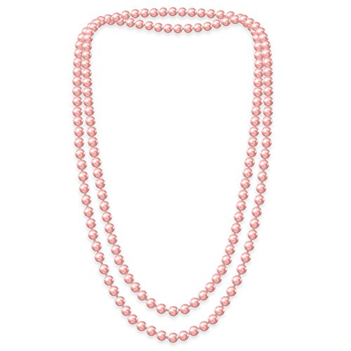 Soul-Cats Eine süße Kette Perlenkette Perlen viele Farben XXl lang pink blau creme, Farbe: rosa, Kettenlänge: 148 cm von Soul-Cats