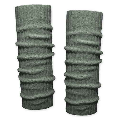 Soul-Cats Grobstrick Bein Stulpen unifarben Beinwärmer Leg Warmers Beinlinge für Herbst Winter Sport, Farbe: dunkelgrau von Soul-Cats
