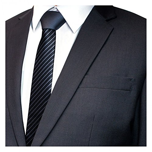 Soul-Cats Herren Krawatte gestreift + Anleitung Streifen Schlips grau schwarz von Soul-Cats