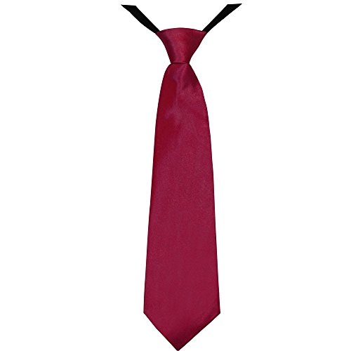 Soul-Cats Jungen Krawatte 35 cm vorgebunden Seiden Look Hochzeit Kommunion Jugendweihe, Farbe: Bordeaux von Soul-Cats