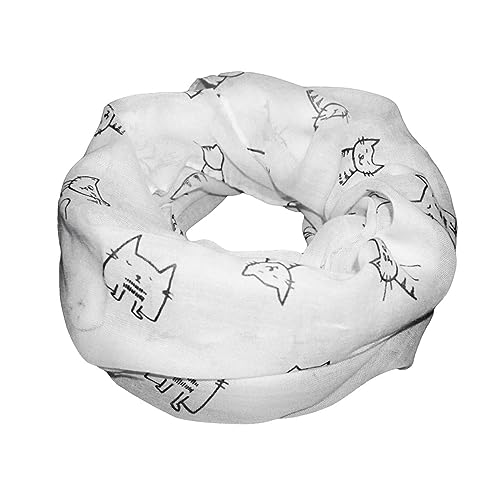 Kinderhalstuch Miezekatzen-Zauber Kinderloopschal Kätzchen weiß schwarz von Soul-Cats