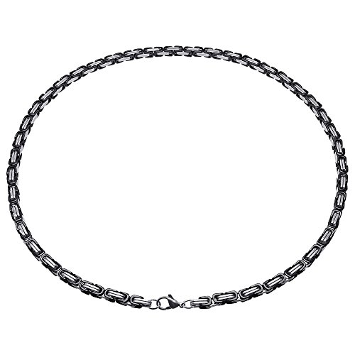 Soul-Cats Königskette Halskette aus Edelstahl in schwarz - Silber, Länge: 60 cm, Stärke: 5 mm von Soul-Cats