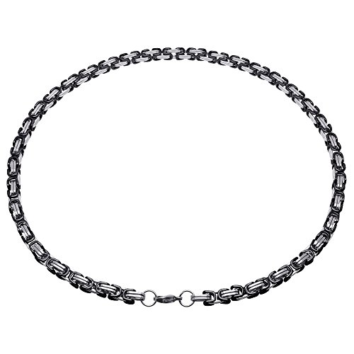 Soul-Cats Königskette Halskette aus Edelstahl in schwarz - Silber, Länge: 60 cm, Stärke: 6 mm von Soul-Cats