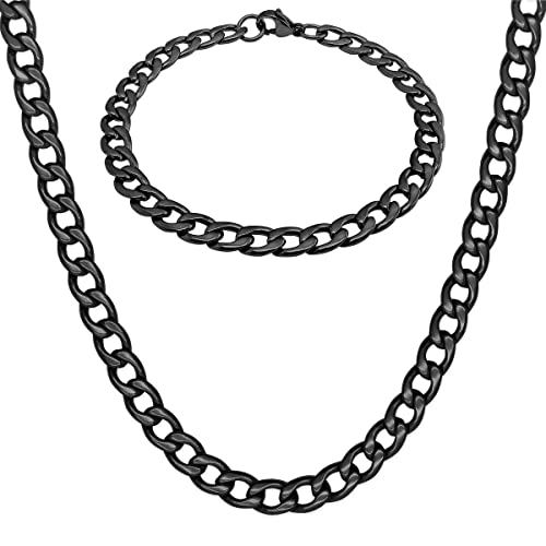 Soul-Cats Königskette Panzerkette XXL Panzerarmband Set Halskette Herren, Größe: 7 mm/60cm + Armband, Farbe: schwarz Soul-Cats Königskette Panzerkette XXL Panzerarmband Set Halskette Herren, Größe: 7 mm/60cm + Armband, Farbe: schwarz von Soul-Cats