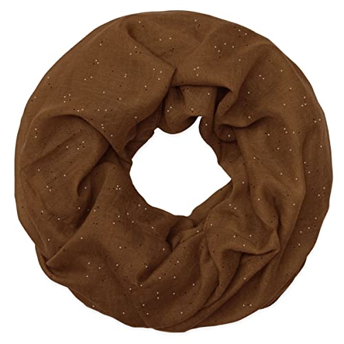Soul-Cats Loop-Schal/Halstuch mit Glitzer in der Farbe braun von Soul-Cats