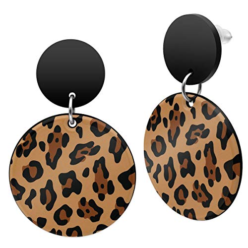 Soul-Cats Ohrstecker Ohrhänger Leo rund Animal Print Statement im 80er Jahre Look von Soul-Cats