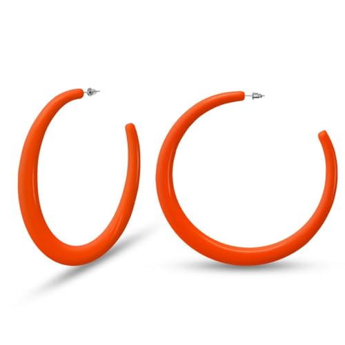 Soul-Cats Oversized Creolen farbig 80mm Kunststoff Sommer-Must-have Statement in der Farbe: orange von Soul-Cats