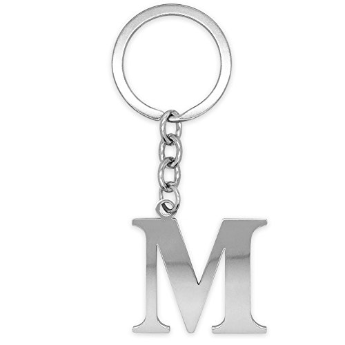 Soul-Cats Schlüsselanhänger Buchstaben Silber A-Z glänzend Initialen Schlüsselbund Edelstahl, Farbe: Silber, Auswahl: Modell M von Soul-Cats