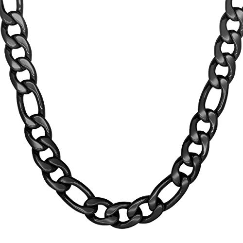 Soul-Cats Set Halskette + Armband aus Edelstahl für Männer in schwarz, Breite: 12 mm, Kettenlänge ca. 70 cm + Armband ca. 22 cm lang von Soul-Cats