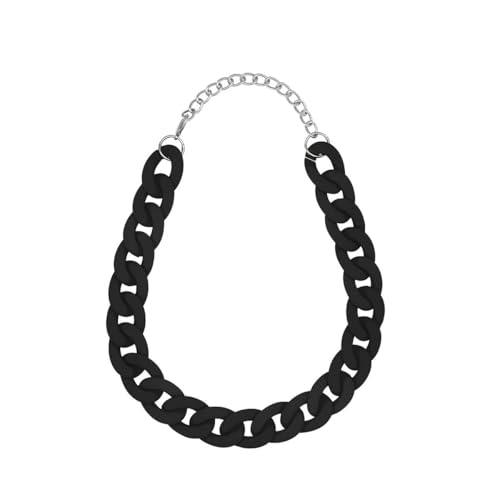 Soul-Cats Statement Kette Halskette bunt riesig oversized Panzerkette Gliederkette Vintage, Farbe:Schwarz von Soul-Cats