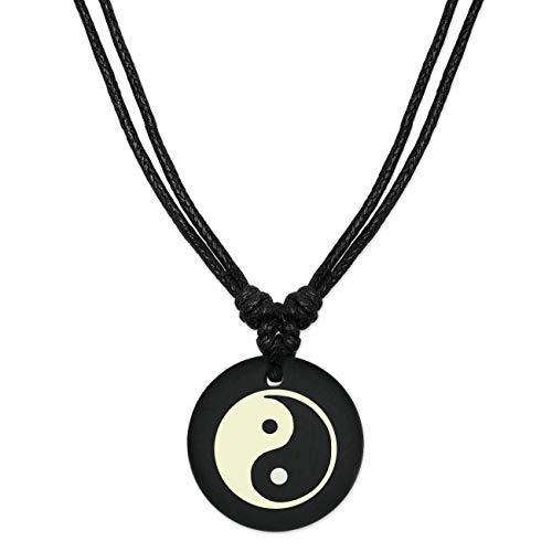 Soul-Cats Textile, stufenlos Verstellbarer Halskette mit Ying Yang Anhänger von Soul-Cats