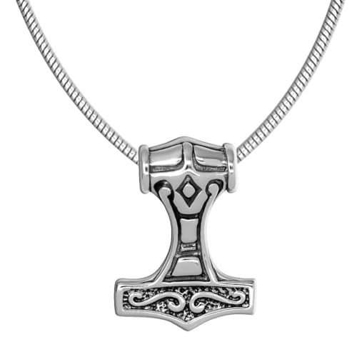 Soul-Cats Thors Hammer Anhänger Wikinger Halskette Edelstahl keltisch massiv doppelseitig von Soul-Cats