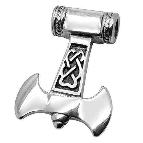 Soul-Cats Thorshammer Streitaxt Anhänger Königskette Mjölnir Hammer Silber schwarz Thor, Farbe: ohne Kette;Länge: nur Anhänger Soul-Cats Thorshammer Streitaxt Anhänger Königskette Mjölnir Hammer Silber schwarz Thor, Farbe: ohne Kette;Länge: nur Anhänger von Soul-Cats