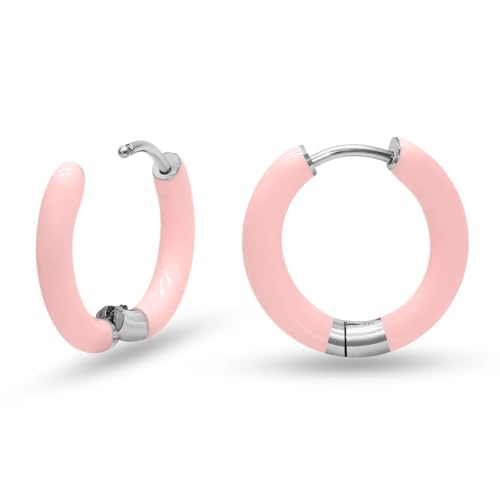 Soul-Cats kleine elegante Creolen Ohrringe für Damen Mädchen in der Farbe: rosa von Soul-Cats