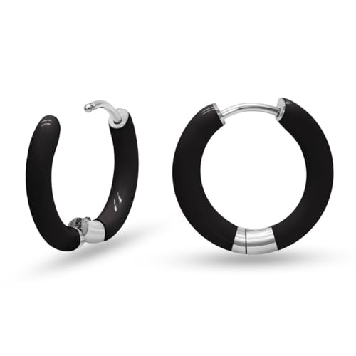 Soul-Cats kleine elegante Creolen Ohrringe für Damen Mädchen in der Farbe: schwarz von Soul-Cats