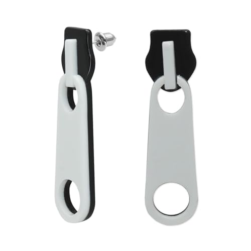 Soul-Cats modische Streetwear Ohrringe Ohrhänger Reißverschluß Zipper schwarz weiß Damen von Soul-Cats