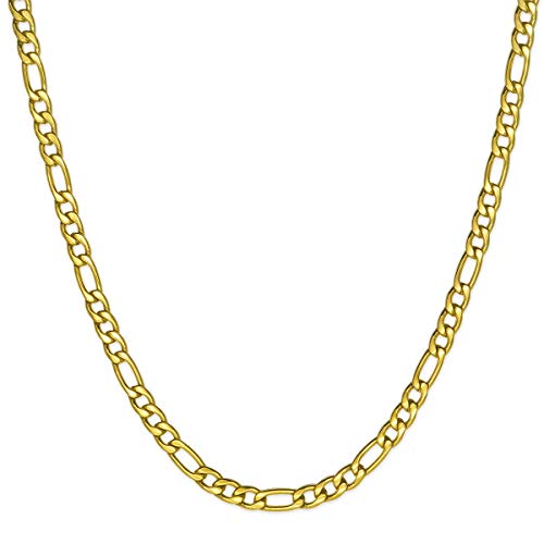 Soul-Cats Figarokette/Halskette aus Edelstahl für Männer in Gold, Breite: 5 mm, Kettenlänge ca. 60 cm von Soul-Cats