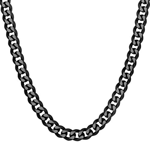 Soul-Cats Halskette/Panzerkette aus Edelstahl für Männer in schwarz, Größe: 8 mm, Kettenlänge ca. 50 cm von Soul-Cats