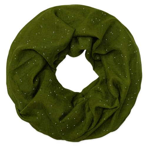 Soul-Cats Loop-Schal/Halstuch mit Glitzer in der Farbe moos von Soul-Cats