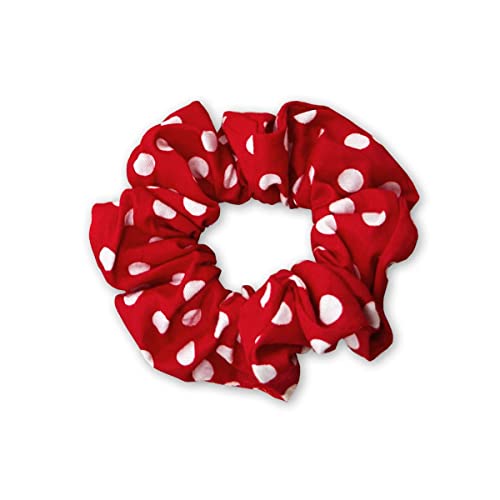 Soul-Cats Polka Dots Damen Haargummi Scrunchie Zopfgummi, rot mit weißen Punkten von Soul-Cats