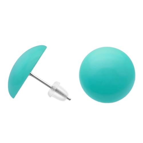 Soul-Cats Runde Ohrstecker, Durchmesser ca: 16 mm, Farbe: hellblau von Soul-Cats