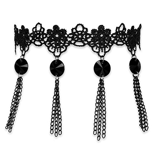 SoulCats Choker Halsband Damen Gothic Kropfband Spitze Samt Halskette Victorian Burlesque (Modell 9) von Soul-Cats