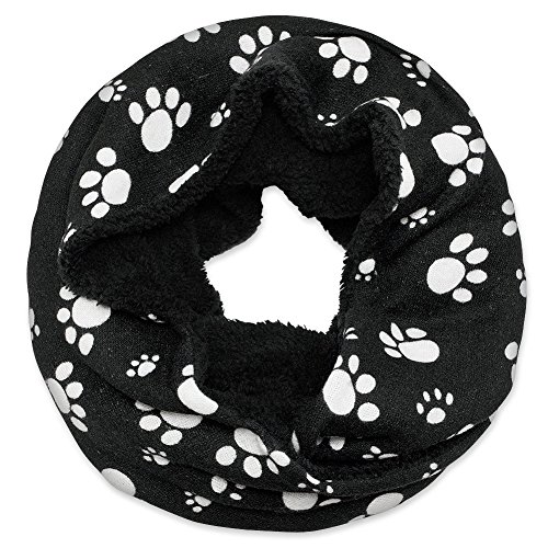 kuscheliger Loopschal mit Tatzen und Fell in , Schwarz, 25cm X 75cm von Soul-Cats