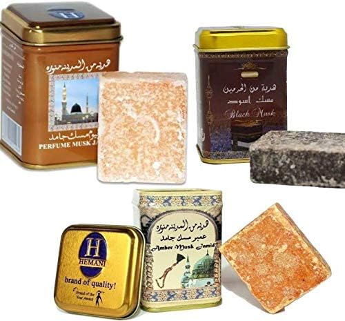 Soul Mantra Moschus Parfüm-Set: 3 Stück, Alkoholfrei, Orientalisch, Langanhaltend, Unisex, Eau de Parfum, Moschus, Amber in Metallboxen von Soul Mantra