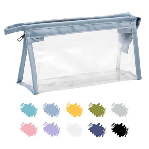 Soul Projekt Entenei Blau Federmäppchen Durchsichtige, Aesthetic Mäppchen PVC Frauen, Kosmetiktasche, Pencil Case, Federmappe für Kinder, Damen, Pinseltasche Schule, Toilettenartikel Kosmetiktaschen von Soul Projekt