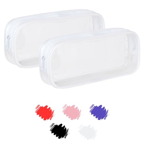 Weiß 2Pcs Mehrzweck Aufbewahrungstasche. Durchsichtiges Federmäppchen für Schüler Studenten Kindergärtner. Transparente Kosmetiktasche für Kinder, Pencil Cases Black/White x 2 von Soul Projekt