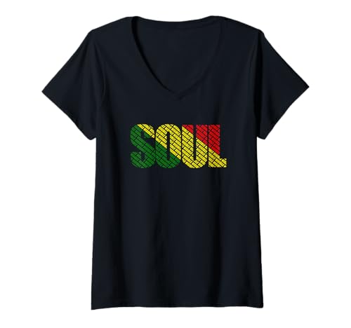 Damen Soul Visible Typografisches Logo, Grafik, Musikliebhaber, Kultur T-Shirt mit V-Ausschnitt von Soul Visible Apparel
