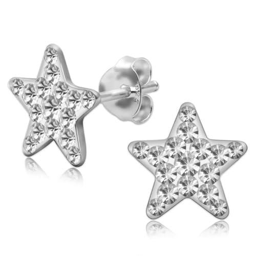 Soul-Cats 1 Paar Stern Ohrstecker aus 925 Sterling Silber in der Farbe weiß von Soul-Cats