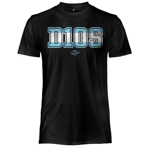 Offizielles Maradona T-Shirt, Unisex, Baumwolle, reguläre Passform, für Erwachsene und Jungen, Schwarz , Large Offizielles Maradona T-Shirt, Unisex, Baumwolle, reguläre Passform, für Erwachsene und Jungen, Schwarz , Large von Soul up