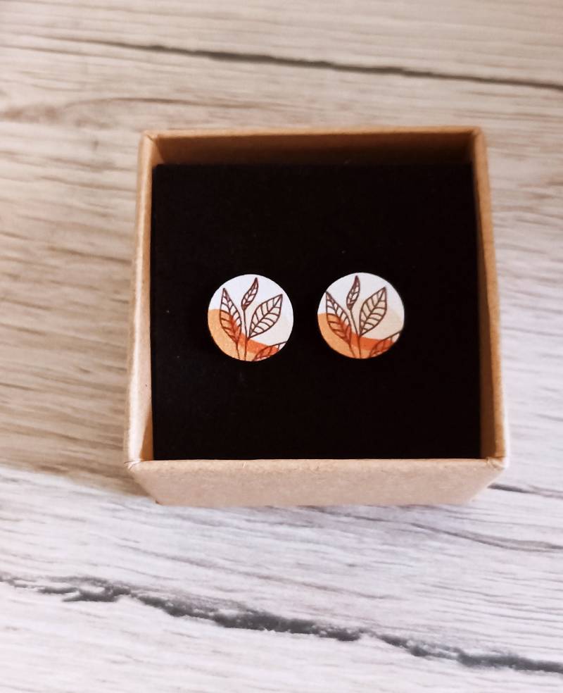 Soulart - Ohrringe Cabochon Holz- Allergiker Geeignet Titan von SoulARTistin