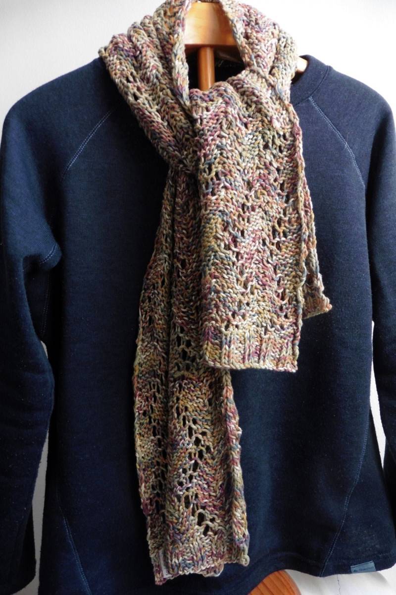 Schal, Zweinadelstoff, Mehrfarbige Baumwolle, Durchbrochen, Unisex, Licht, Weich, Frühling, Einzigartiges Geschenk, Original von SoulAndMade